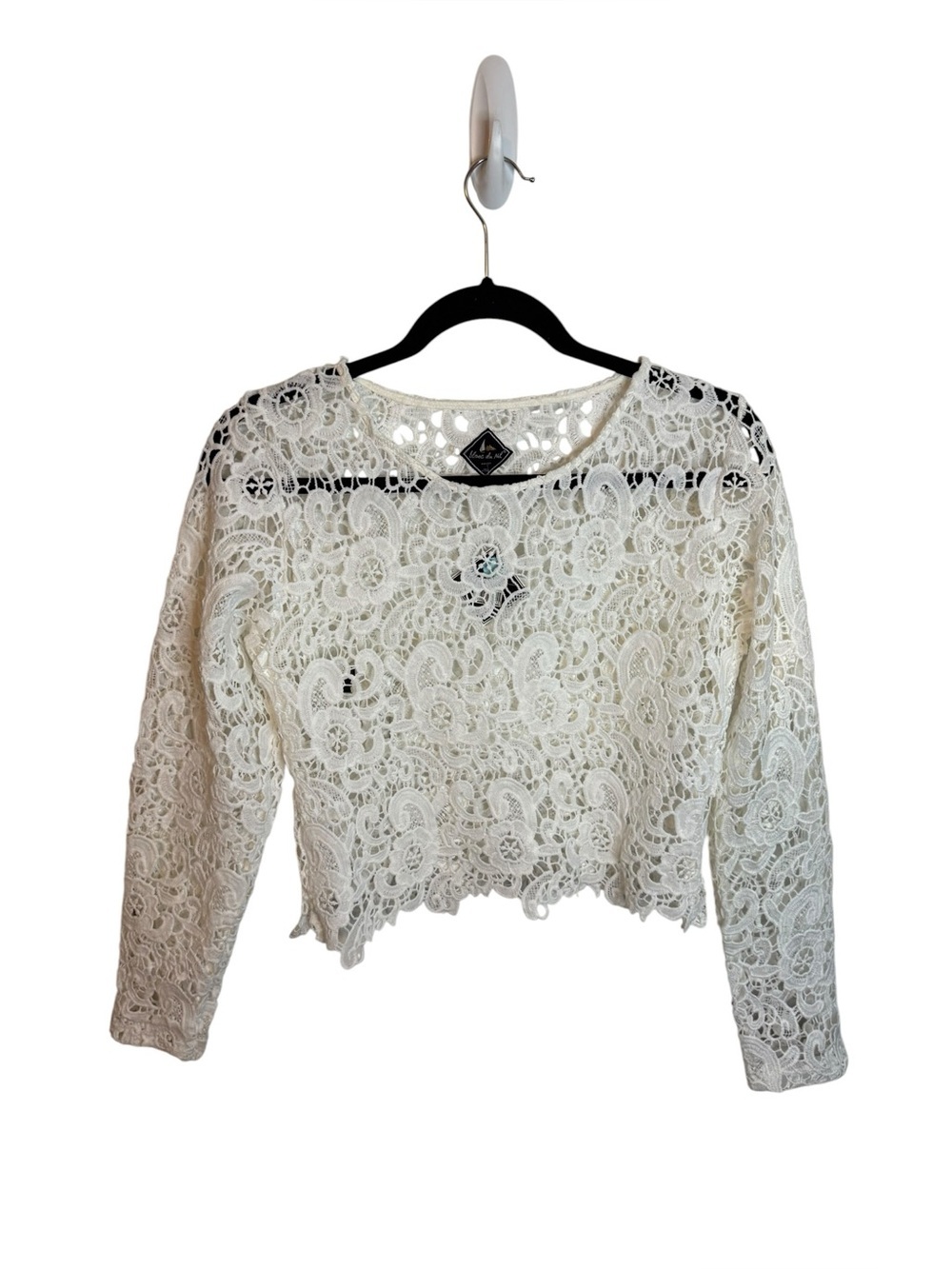 NWT Blanc Du Nil White Floral Lace Crochet Top